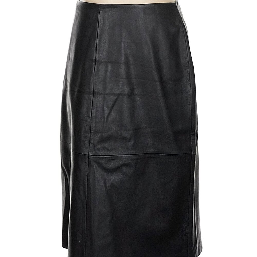 Genuine Leather Black GAP Skirt, 4